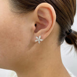 Post-On Stud Earrings 1.8 ct TCW , Solid Gold 14k