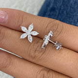 Post-On Stud Earrings 1.8 ct TCW , Solid Gold 14k