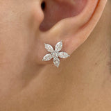 Post-On Stud Earrings 1.8 ct TCW , Solid Gold 14k