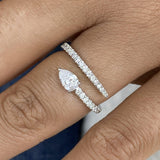 Wrap Band Ring 0.6 ct TCW , Solid Gold 14k