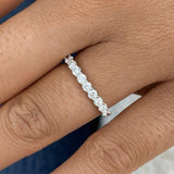 9-Stone Band Ring 0.5 ct TCW , Solid Gold 14k