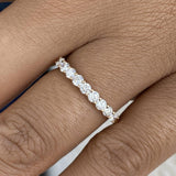 9-Stone Band Ring 0.5 ct TCW , Solid Gold 14k