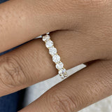 7-Stone Band Ring 0.9 ct TCW , Solid Gold 14k