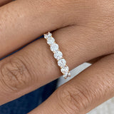 7-Stone Band Ring 0.9 ct TCW , Solid Gold 14k