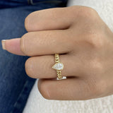 Braided Band Ring 0.5 ct TCW , Solid Gold 14k