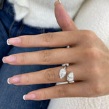 Toi-et Moi Ring 2 ct TCW , Solid Gold 14k