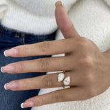 Toi et Moi Eternity Ring 2.1 ct TCW , Solid Gold 14k