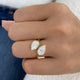 Toi et Moi Eternity Ring 2.1 ct TCW , Solid Gold 14k