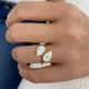 Toi et Moi Eternity Ring 2.1 ct TCW , Solid Gold 14k