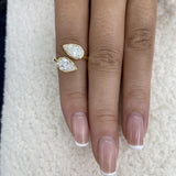Toi et Moi Eternity Ring 2.1 ct TCW , Solid Gold 14k