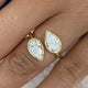 Toi et Moi Diamond Ring 2.1 ct TCW , Solid Gold 14k