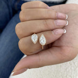 Toi et Moi Ring 2 ct TCW , Solid Gold 14k