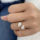 Toi et Moi Ring 2 ct TCW , Solid Gold 14k