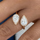 Toi et Moi Pear Ring 2.1ct TCW , Solid Gold 14k