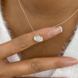 Minimalist Necklace 1.5 ct TCW , Solid Gold 14k