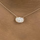 Minimalist Necklace 1.5 ct TCW , Solid Gold 14k