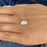 Minimalist Necklace 1.5 ct TCW , Solid Gold 14k