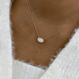 Minimalist Necklace 1.5 ct TCW , Solid Gold 14k