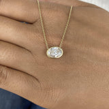 Minimalist Necklace 1.5 ct TCW , Solid Gold 14k