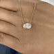Minimalist Necklace 1.5 ct TCW , Solid Gold 14k