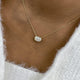 Minimalist Necklace 1.5 ct TCW , Solid Gold 14k