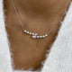 2-Rows Bar Necklace 1.7 ct TCW , Solid Gold 14k