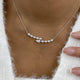 2-Rows Bar Necklace 1.7 ct TCW , Solid Gold 14k
