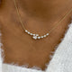 2-Rows Bar Necklace 1.7 ct TCW , Solid Gold 14k