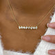 Bar Necklace 2.1 ct TCW , Solid Gold 14k