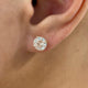 Solitaire Stud Earrings 3 ct TCW , Solid Gold 14k