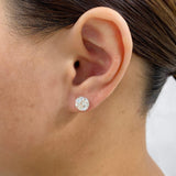 Solitaire Stud Earrings 4 ct TCW , Solid Gold 14k