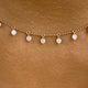 Fringed Chain Necklace 2 ct TCW , Solid Gold 14k