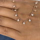 Fringed Chain Necklace 2 ct TCW , Solid Gold 14k