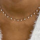 Fringed Chain Necklace 2 ct TCW , Solid Gold 14k