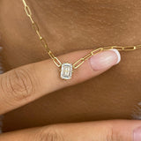 Solitaire Necklace 1 ct TCW , Solid Gold 14k