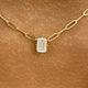 Solitaire Necklace 1 ct TCW , Solid Gold 14k
