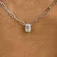 Solitaire Necklace 1 ct TCW , Solid Gold 14k