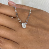 Solitaire Necklace 1 ct TCW , Solid Gold 14k