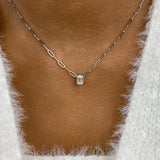 Solitaire Necklace 1 ct TCW , Solid Gold 14k