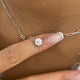 Solitaire Necklace 1 ct TCW , Solid Gold 14k