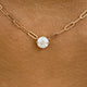 Solitaire Necklace 1 ct TCW , Solid Gold 14k