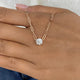Solitaire Necklace 1 ct TCW , Solid Gold 14k