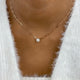 Solitaire Necklace 1 ct TCW , Solid Gold 14k