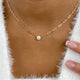 Solitaire Necklace 1 ct TCW , Solid Gold 14k