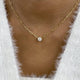 Solitaire Necklace 1 ct TCW , Solid Gold 14k