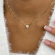 Solitaire Necklace 1 ct TCW , Solid Gold 14k
