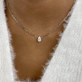 Solitaire Necklace 1 ct TCW , Solid Gold 14k
