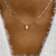 Solitaire Necklace 1 ct TCW , Solid Gold 14k