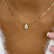 Solitaire Necklace 1 ct TCW , Solid Gold 14k