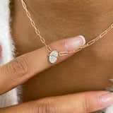 Solitaire Necklace 1 ct TCW , Solid Gold 14k